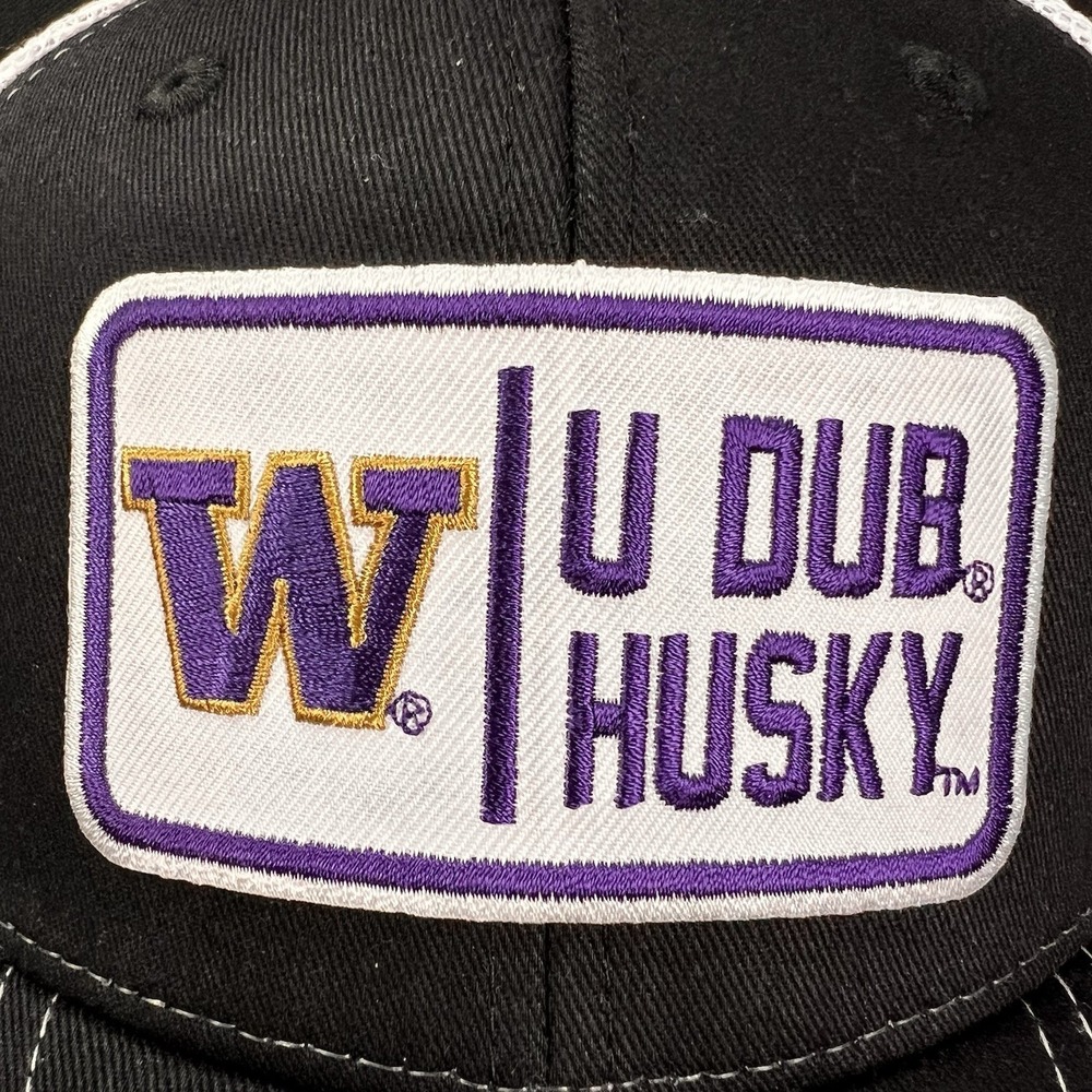 Zephyr UW Huskies Trucker Hat Mens OSFA Black White NEW Snapback Mesh Cap - Picture 3 of 10